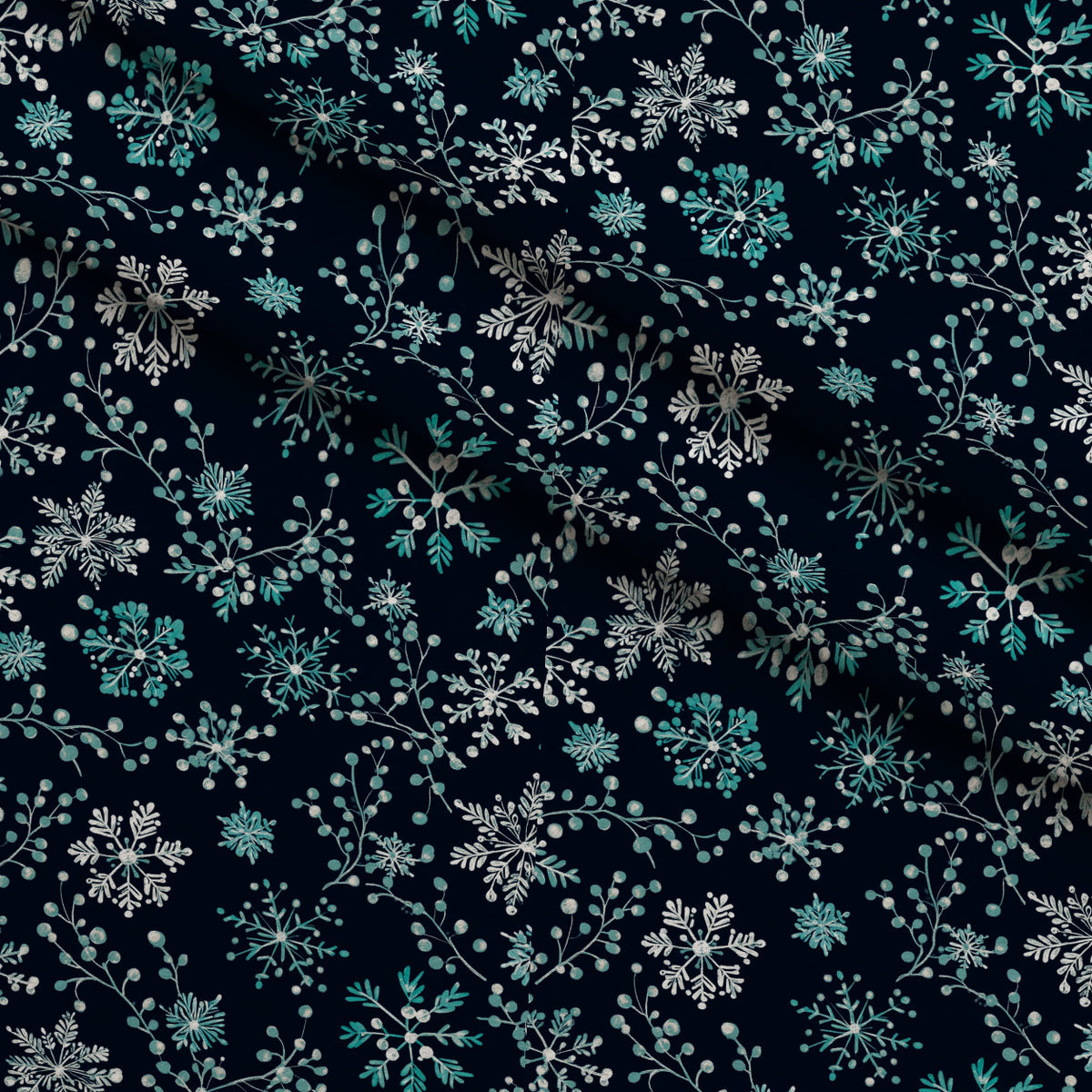 Midnight Snowfall Pattern 20 Minky Fabric — plush minky folded close-up preview (mv-minky-v1:lying)