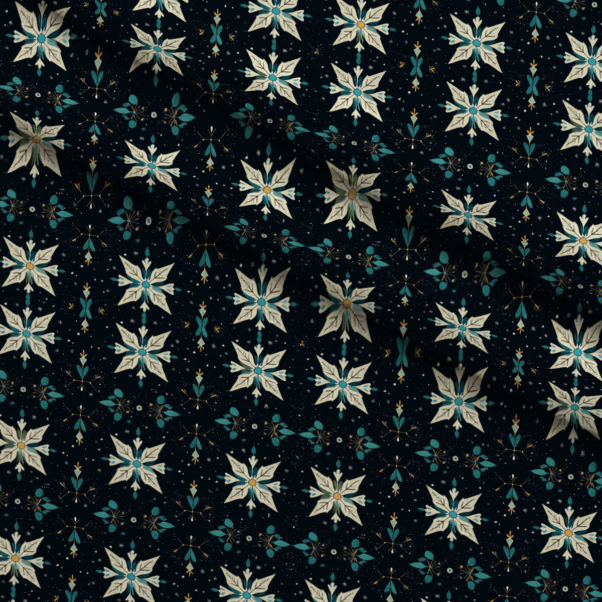 Midnight Snowfall Pattern 3 Minky Fabric — plush minky folded close-up preview (mv-minky-v1:lying)