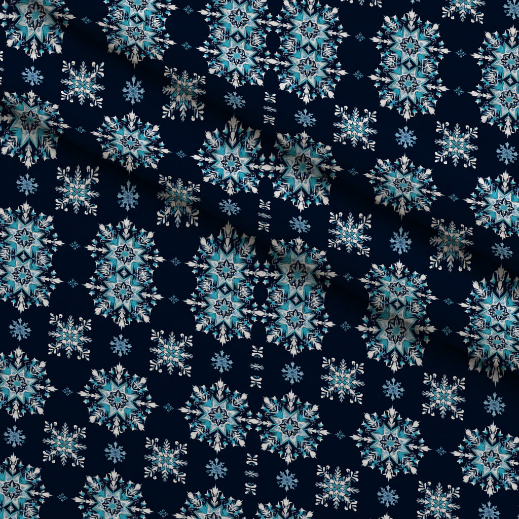 Midnight Snowfall Pattern 9 Minky Fabric — plush minky folded close-up preview (mv-minky-v1:lying)