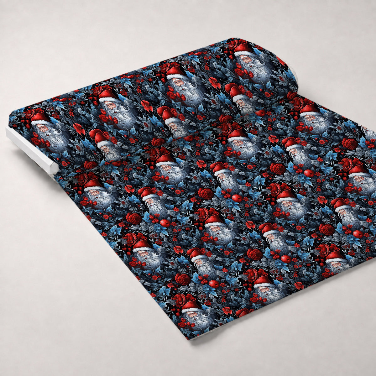 Midnight Yuletide Pattern 12 Minky Fabric — plush minky unrolled bolt preview (mv-minky-v1:bolt)