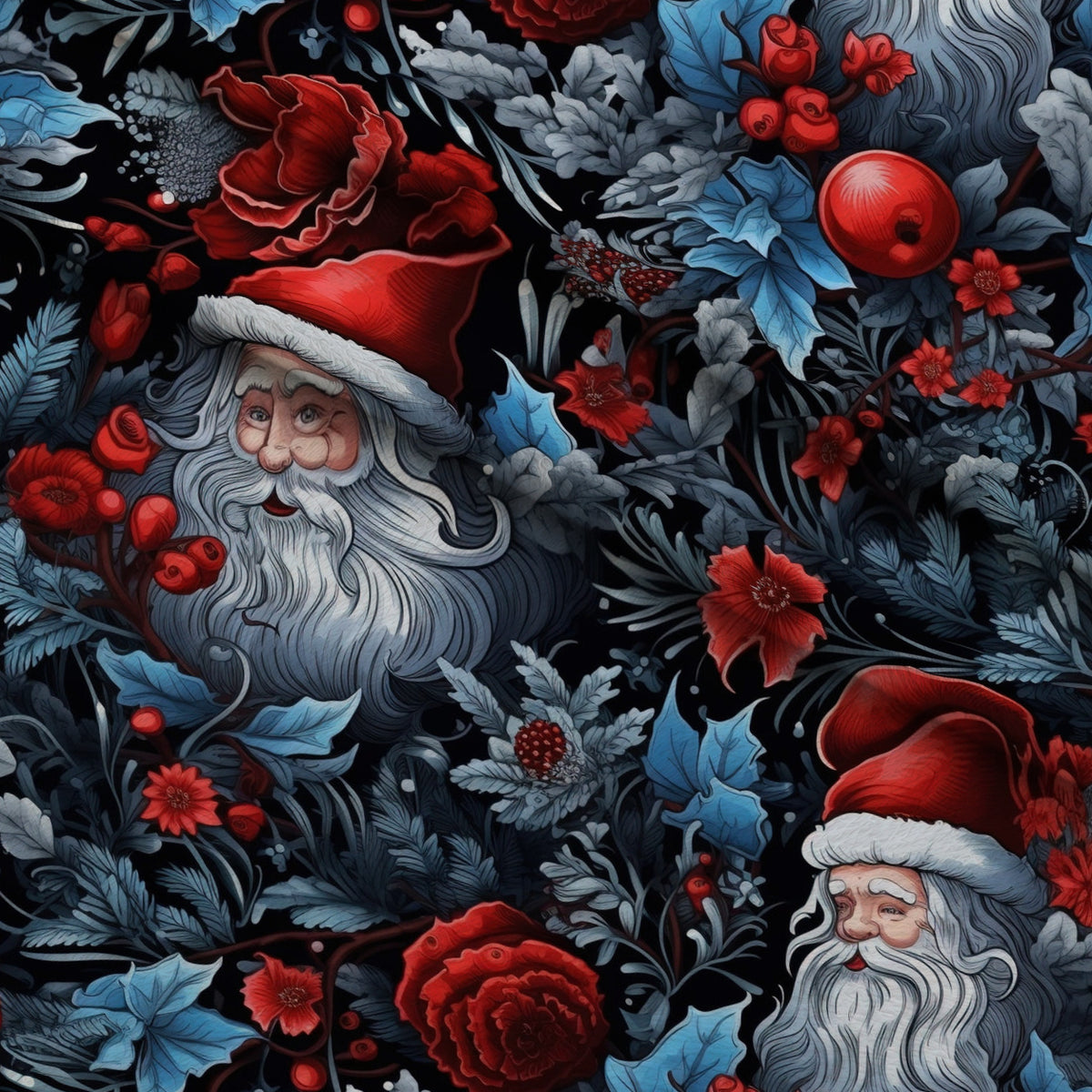 Midnight Yuletide Pattern 12 Minky Fabric — plush minky folded close-up preview (mv-minky-v1:lying)