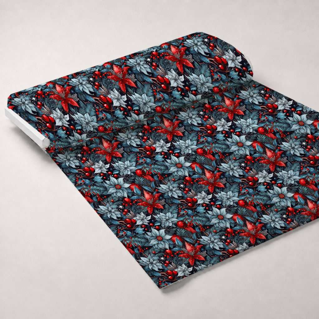 Midnight Yuletide Pattern 3 Minky Fabric — plush minky unrolled bolt preview (mv-minky-v1:bolt)