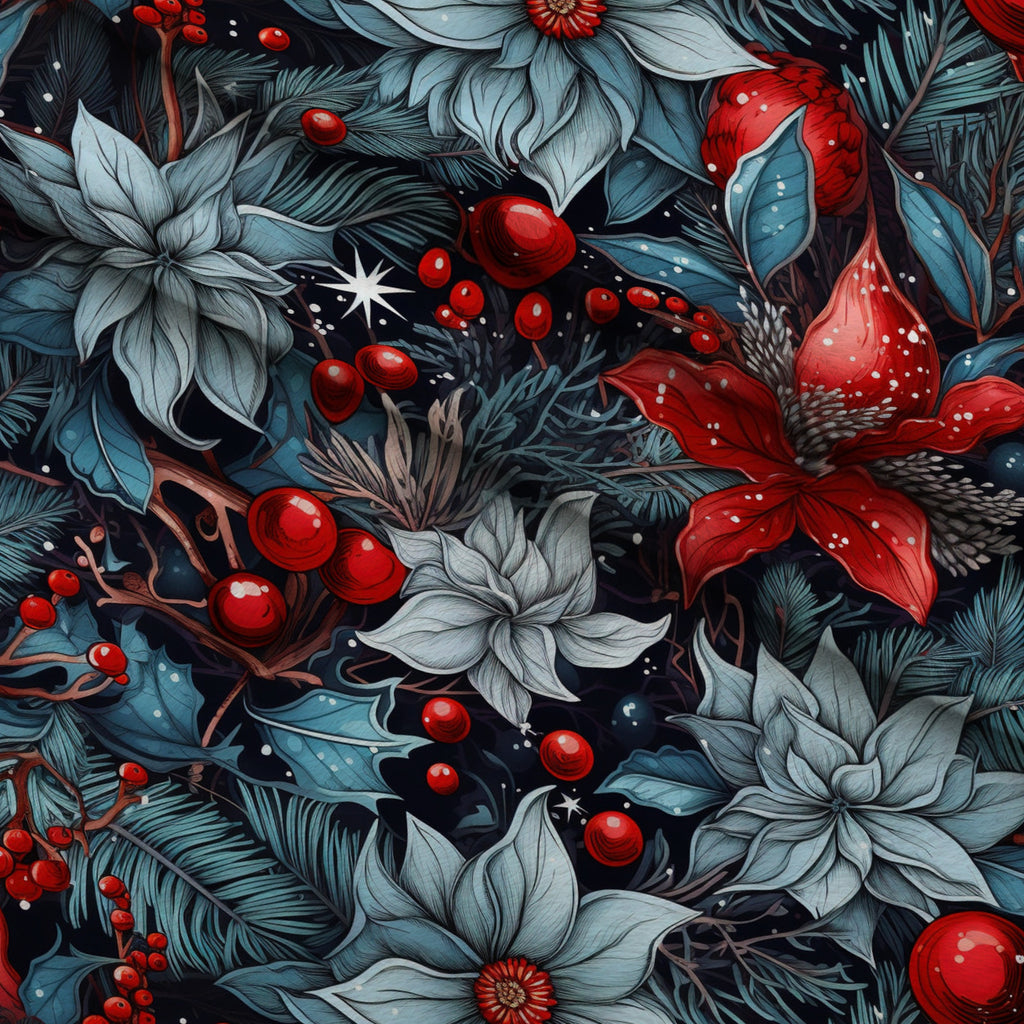 Midnight Yuletide Pattern 3 Minky Fabric — plush minky folded close-up preview (mv-minky-v1:lying)