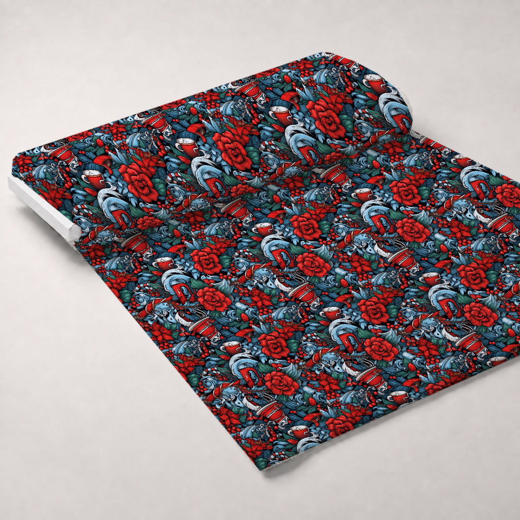 Midnight Yuletide Pattern 4 Minky Fabric — plush minky unrolled bolt preview (mv-minky-v1:bolt)
