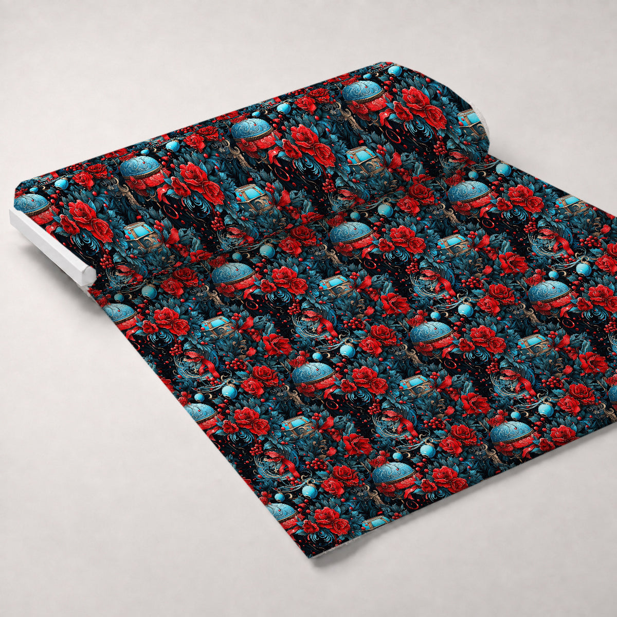 Midnight Yuletide Pattern 5 Minky Fabric — plush minky unrolled bolt preview (mv-minky-v1:bolt)