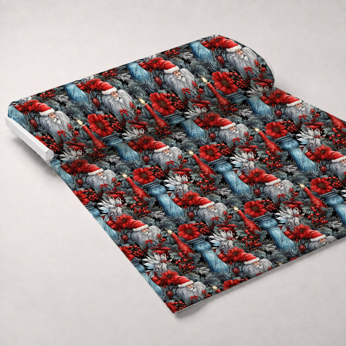 Midnight Yuletide Pattern 6 Minky Fabric — plush minky unrolled bolt preview (mv-minky-v1:bolt)