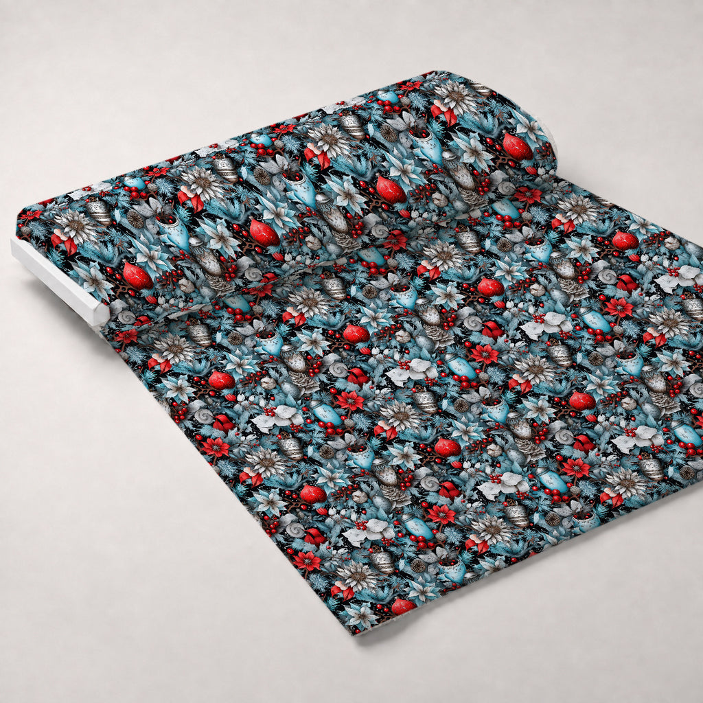 Midnight Yuletide Pattern 7 Minky Fabric — plush minky unrolled bolt preview (mv-minky-v1:bolt)