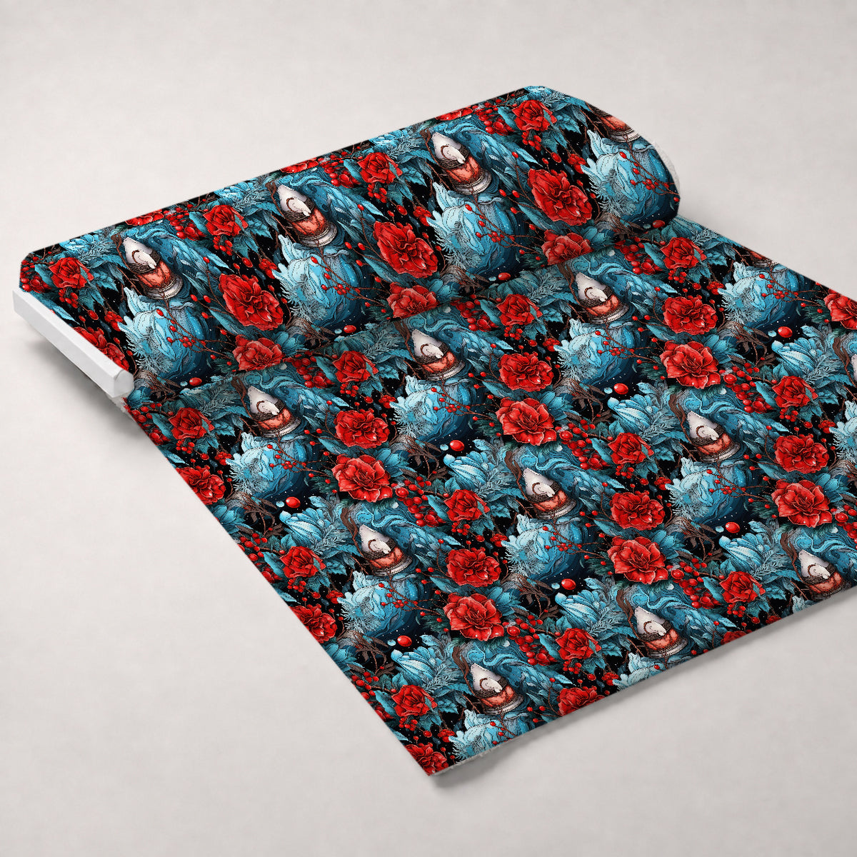 Midnight Yuletide Pattern 8 Minky Fabric — plush minky unrolled bolt preview (mv-minky-v1:bolt)