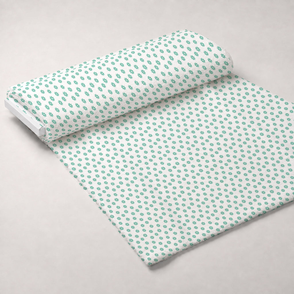 Mint Daisies Minky Fabric — plush minky unrolled bolt preview (mv-minky-v1:bolt)