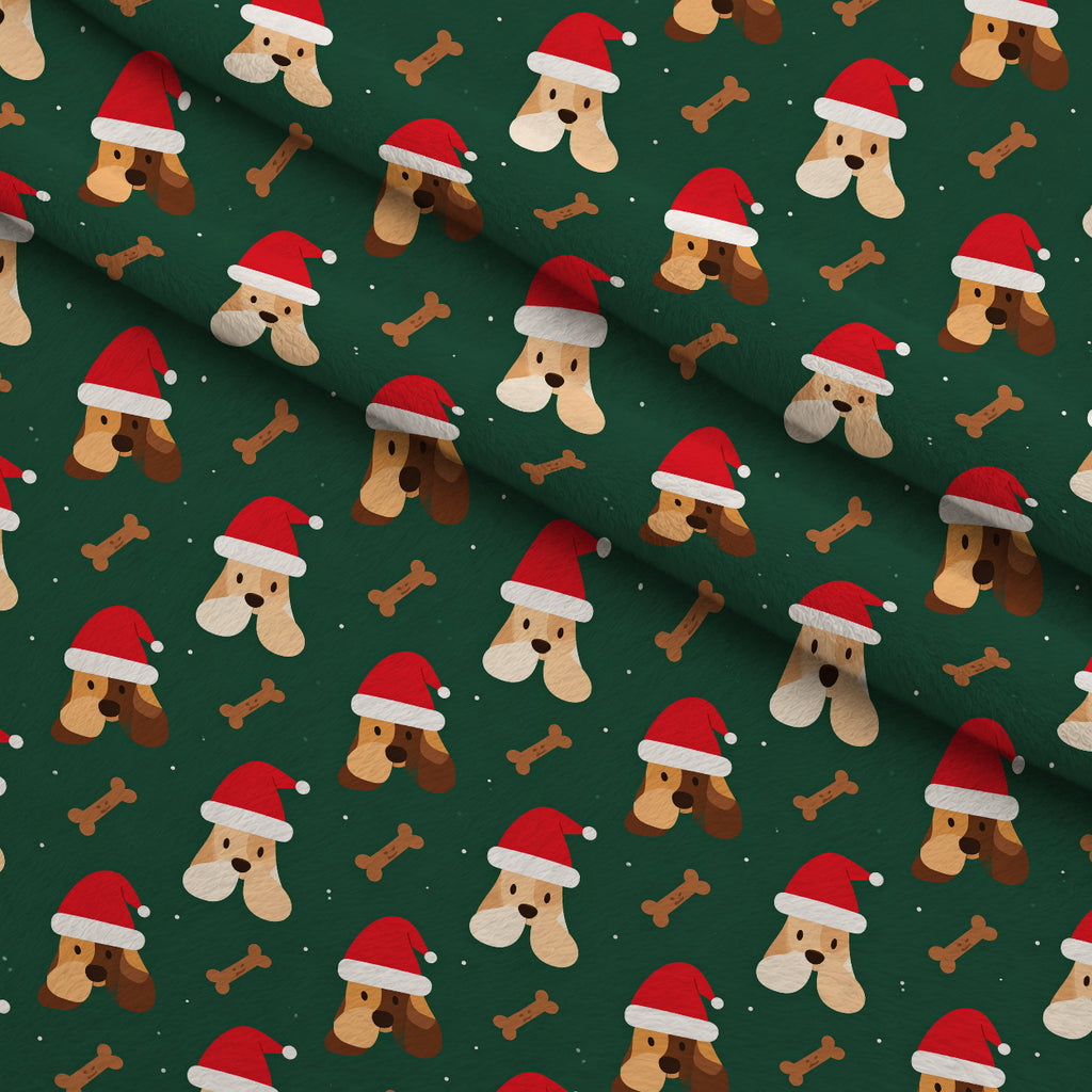 Mistletoe Pup Parade Pattern 12 Minky Fabric — plush minky folded close-up preview (mv-minky-v1:lying)