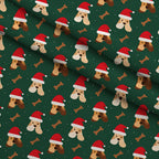 Mistletoe Pup Parade Pattern 12 Minky Fabric — plush minky folded close-up preview (mv-minky-v1:lying)