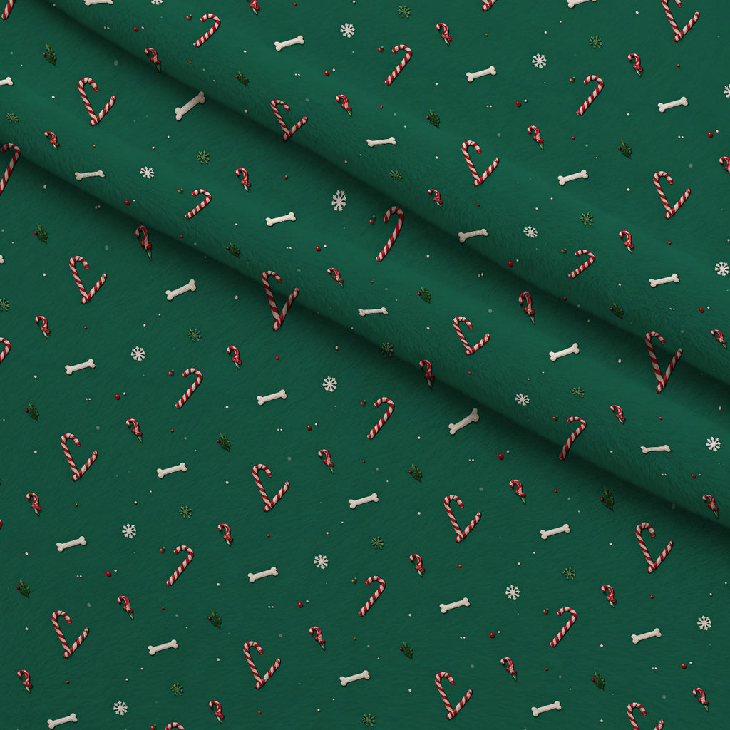 Mistletoe Pup Parade Pattern 14 Minky Fabric — plush minky folded close-up preview (mv-minky-v1:lying)