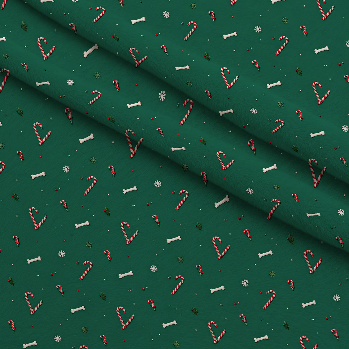 Mistletoe Pup Parade Pattern 14 Minky Fabric — plush minky folded close-up preview (mv-minky-v1:lying)