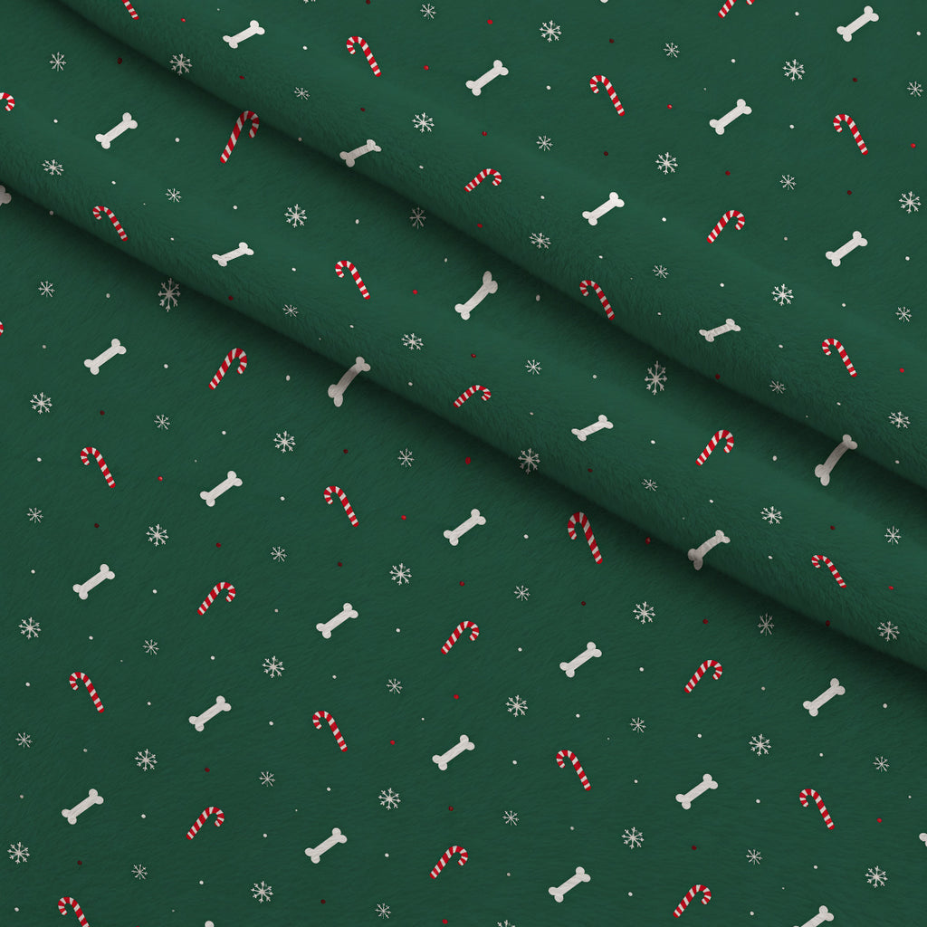 Mistletoe Pup Parade Pattern 15 Minky Fabric — plush minky folded close-up preview (mv-minky-v1:lying)