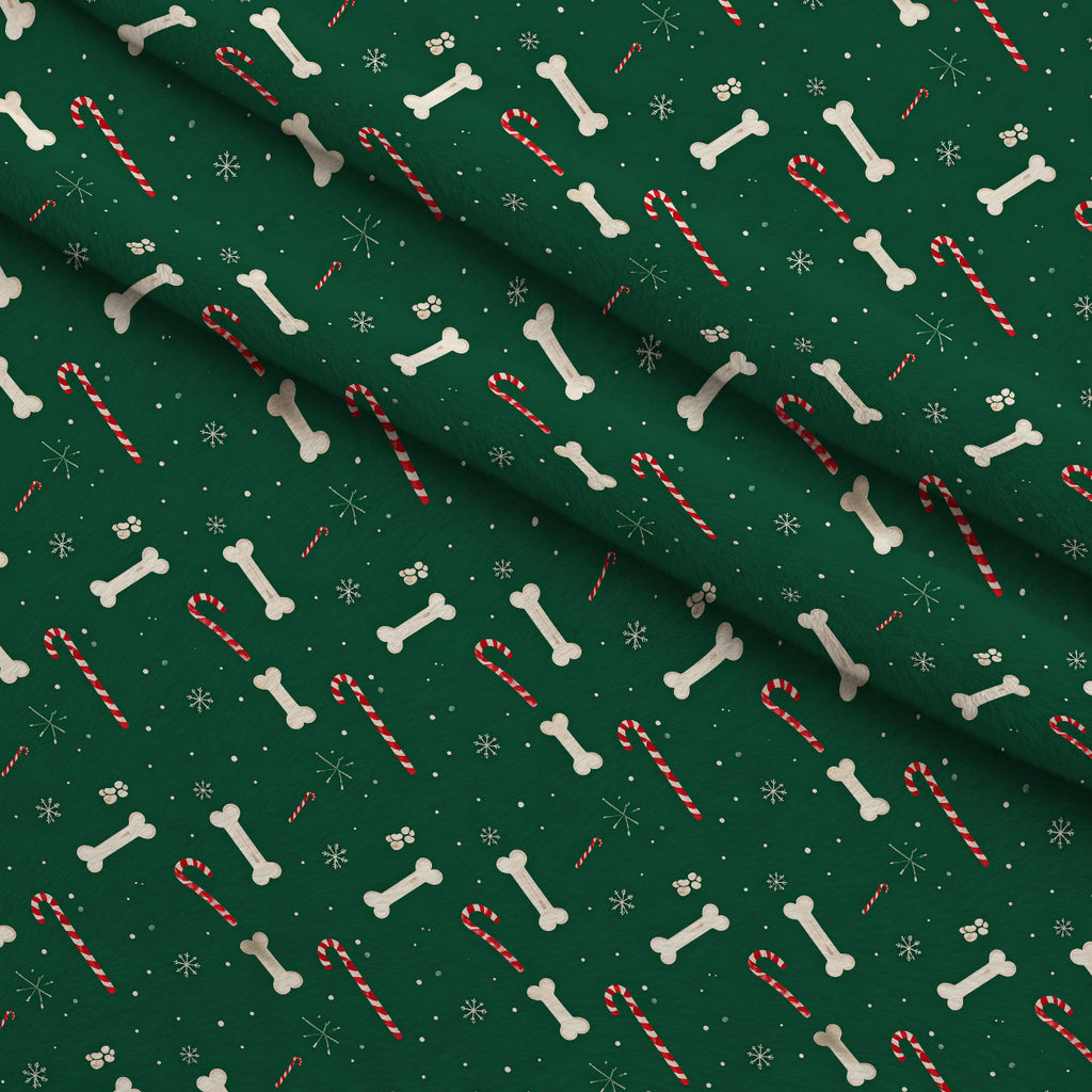Mistletoe Pup Parade Pattern 16 Minky Fabric — plush minky folded close-up preview (mv-minky-v1:lying)