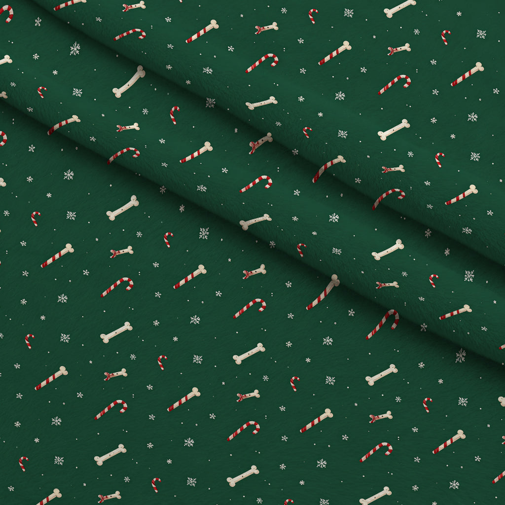 Mistletoe Pup Parade Pattern 17 Minky Fabric — plush minky folded close-up preview (mv-minky-v1:lying)