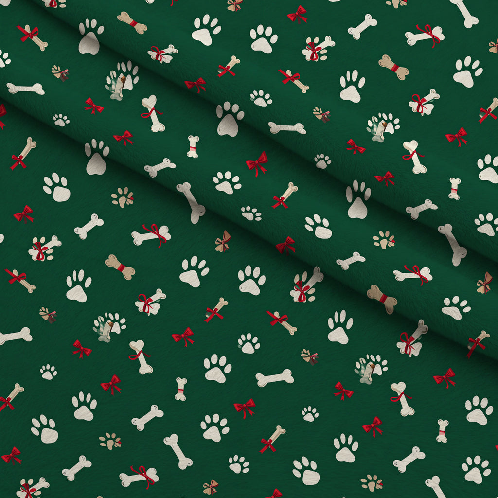 Mistletoe Pup Parade Pattern 18 Minky Fabric — plush minky folded close-up preview (mv-minky-v1:lying)