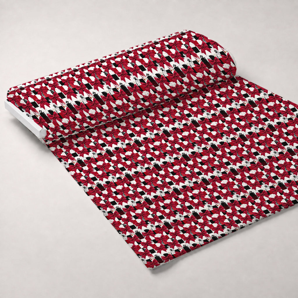 Mistletoe Pup Parade Pattern 3 Minky Fabric — plush minky unrolled bolt preview (mv-minky-v1:bolt)