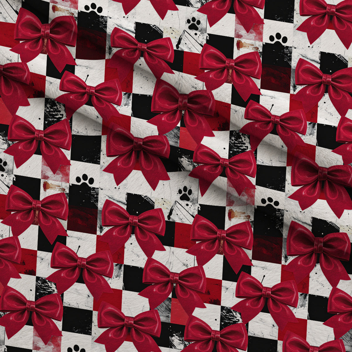 Mistletoe Pup Parade Pattern 3 Minky Fabric — plush minky folded close-up preview (mv-minky-v1:lying)