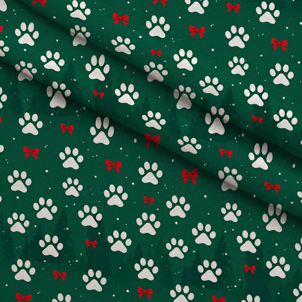 Mistletoe Pup Parade Pattern 5 Minky Fabric — plush minky folded close-up preview (mv-minky-v1:lying)