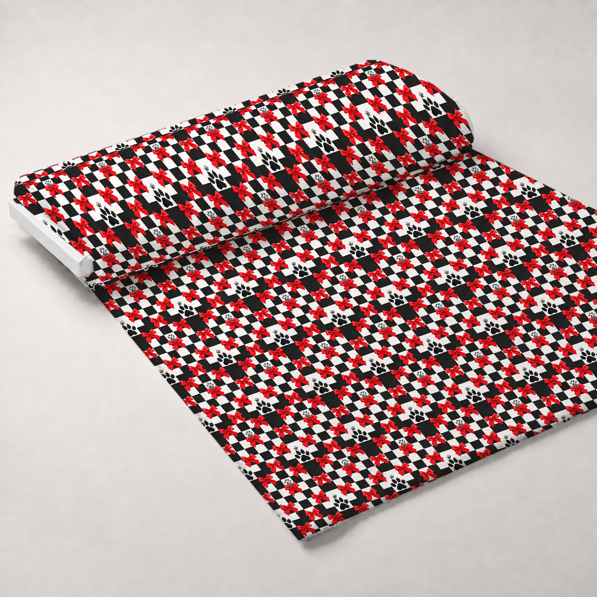Mistletoe Pup Parade Pattern 6 Minky Fabric — plush minky unrolled bolt preview (mv-minky-v1:bolt)