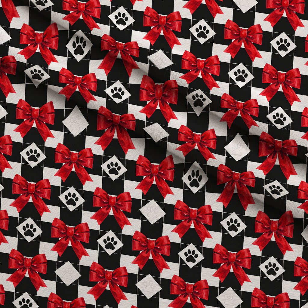 Mistletoe Pup Parade Pattern 7 Minky Fabric — plush minky folded close-up preview (mv-minky-v1:lying)