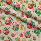 Mistletoe Watercolor Pattern 10 Minky Fabric — plush minky folded close-up preview (mv-minky-v1:lying)