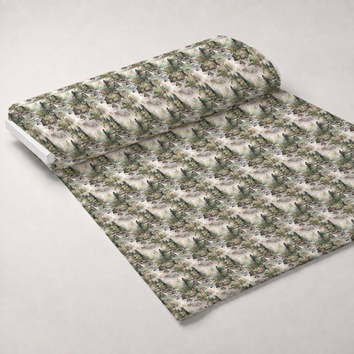 Misty Woodland Brook Pattern 2 Minky Fabric — plush minky unrolled bolt preview (mv-minky-v1:bolt)