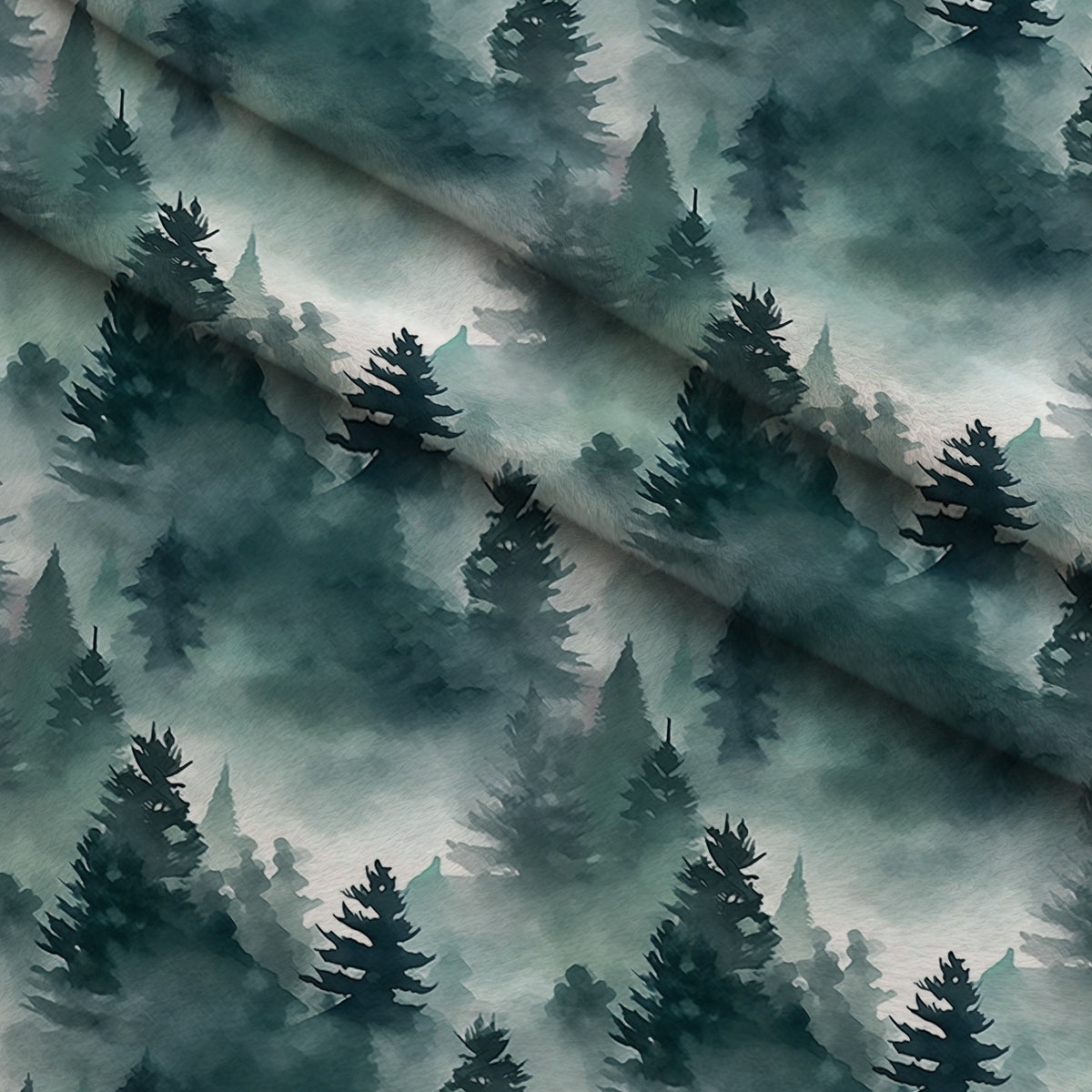 Misty Woodland Brook Pattern 3 Minky Fabric — plush minky folded close-up preview (mv-minky-v1:lying)