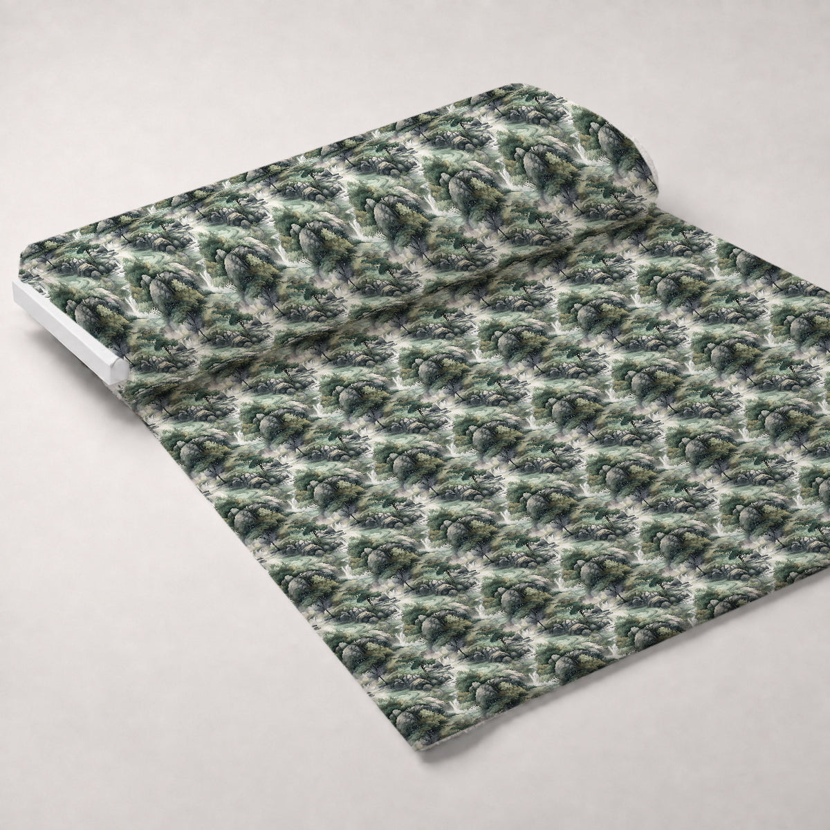 Misty Woodland Brook Pattern 5 Minky Fabric — plush minky unrolled bolt preview (mv-minky-v1:bolt)