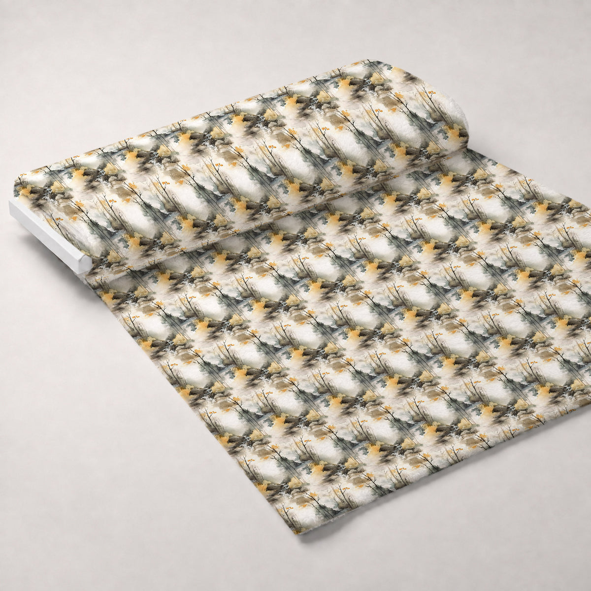 Misty Woodland Brook Pattern 6 Minky Fabric — plush minky unrolled bolt preview (mv-minky-v1:bolt)