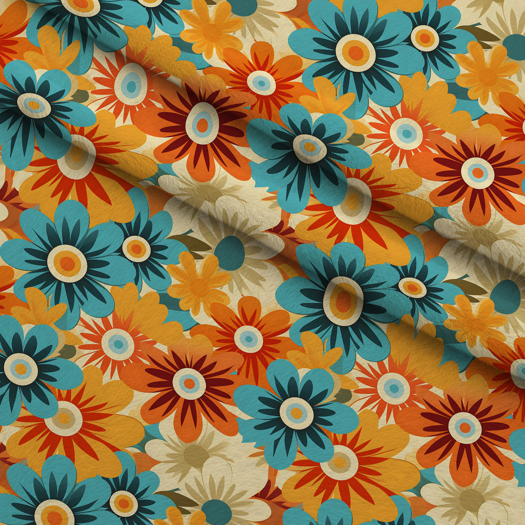 Mod Daisy Daze Pattern 11 Minky Fabric — plush minky folded close-up preview (mv-minky-v1:lying)