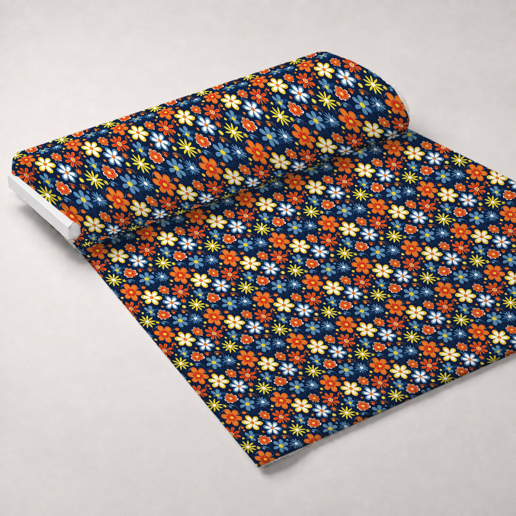 Mod Daisy Daze Pattern 12 Minky Fabric — plush minky unrolled bolt preview (mv-minky-v1:bolt)