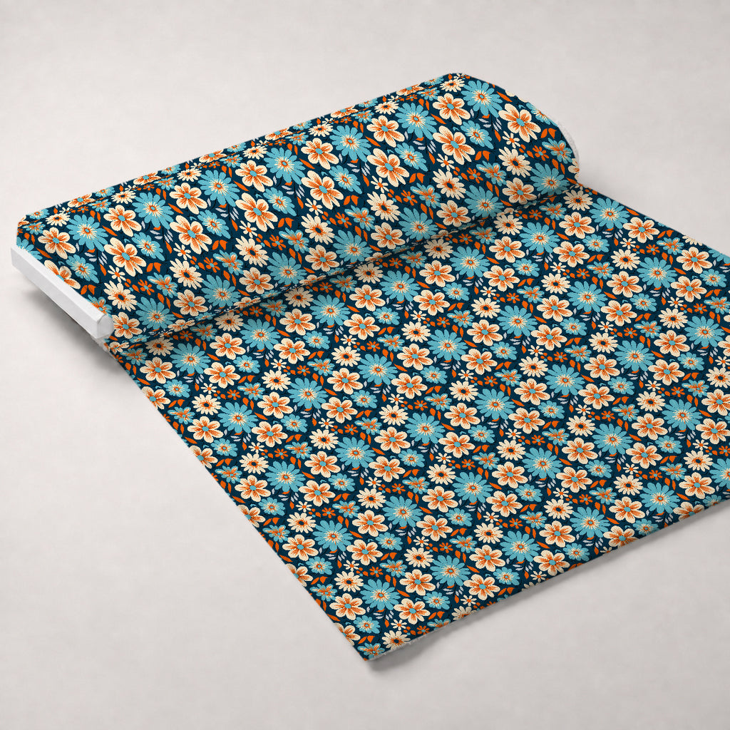 Mod Daisy Daze Pattern 13 Minky Fabric — plush minky unrolled bolt preview (mv-minky-v1:bolt)