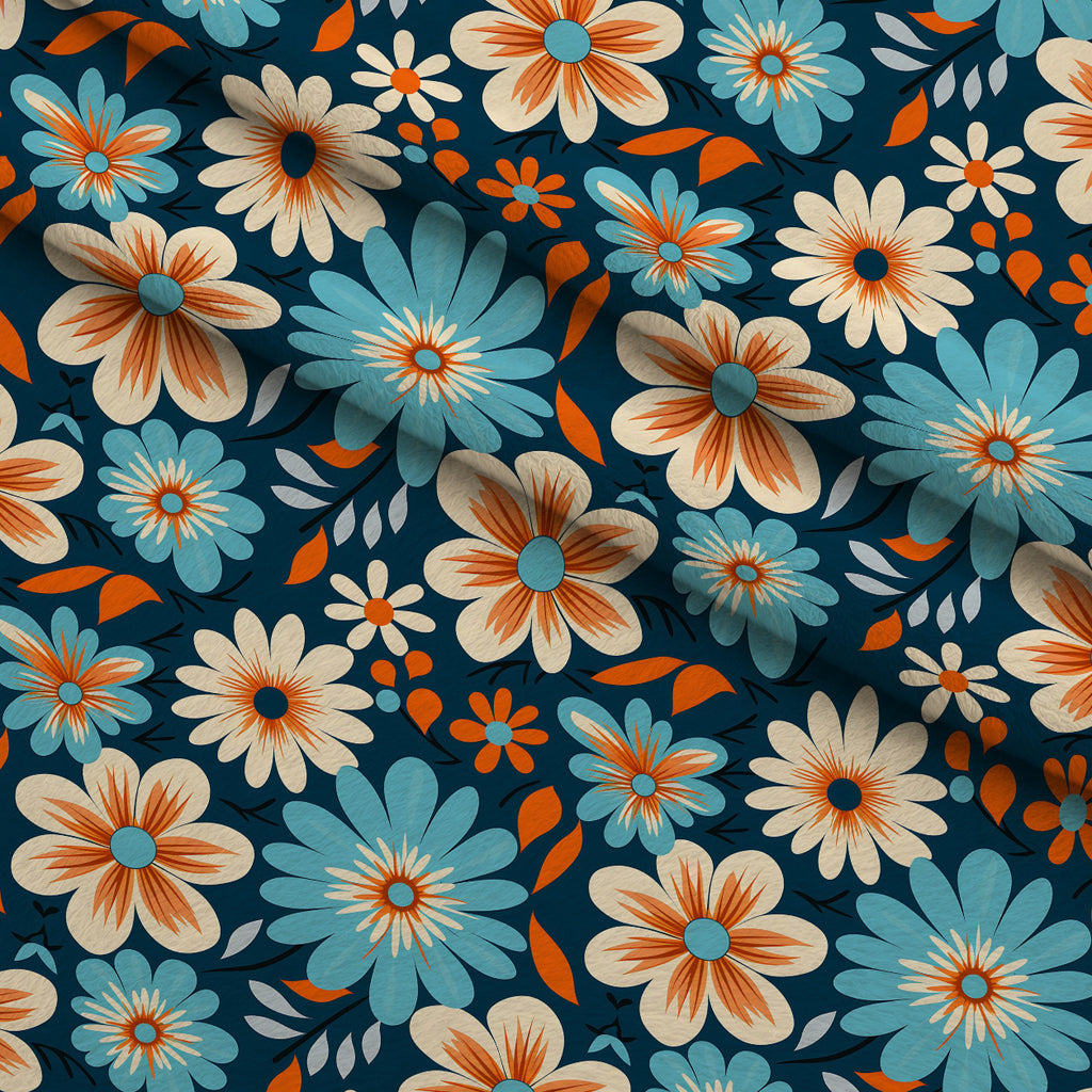 Mod Daisy Daze Pattern 13 Minky Fabric — plush minky folded close-up preview (mv-minky-v1:lying)