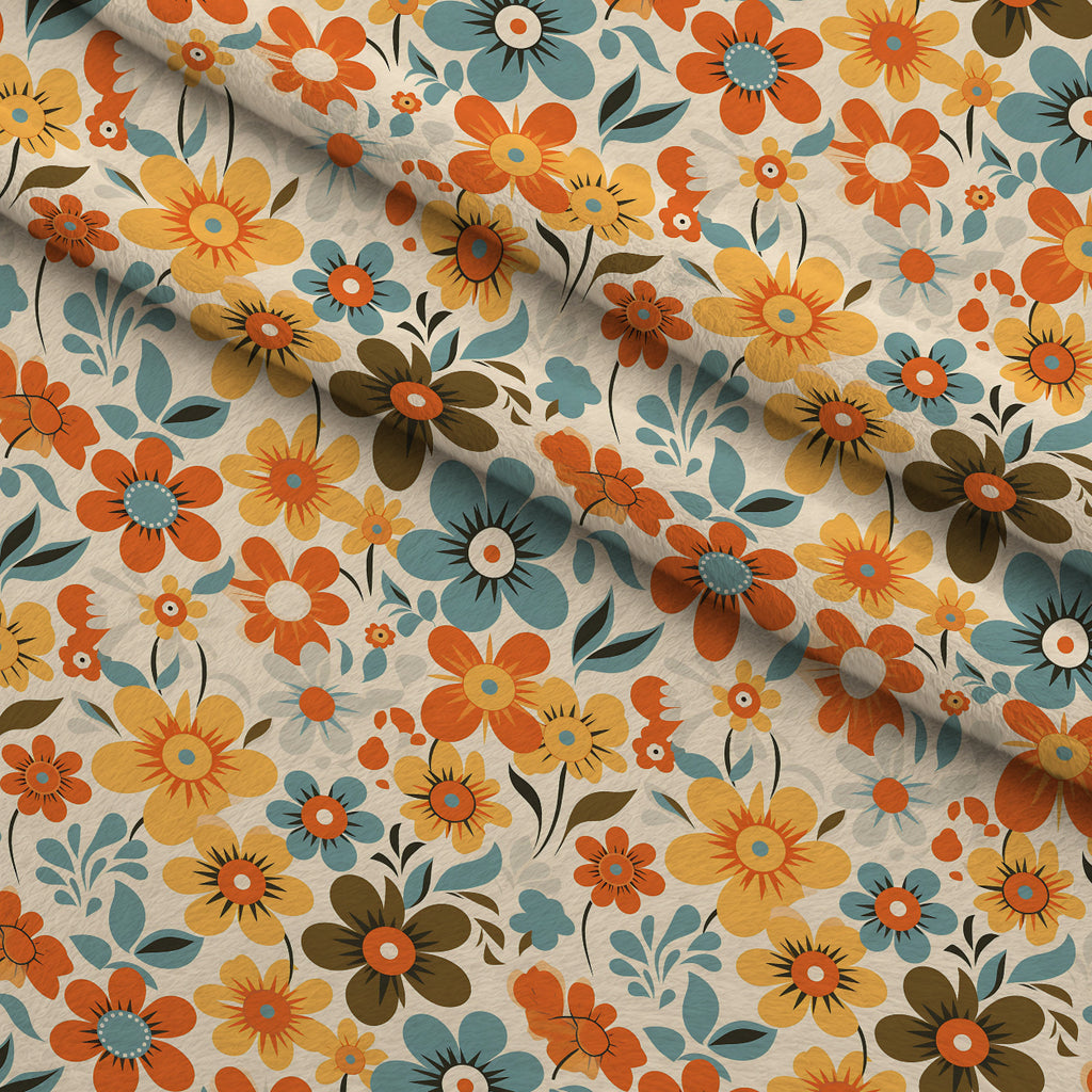 Mod Daisy Daze Pattern 14 Minky Fabric — plush minky folded close-up preview (mv-minky-v1:lying)