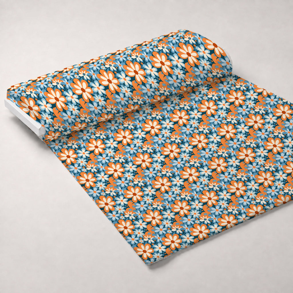 Mod Daisy Daze Pattern 15 Minky Fabric — plush minky unrolled bolt preview (mv-minky-v1:bolt)