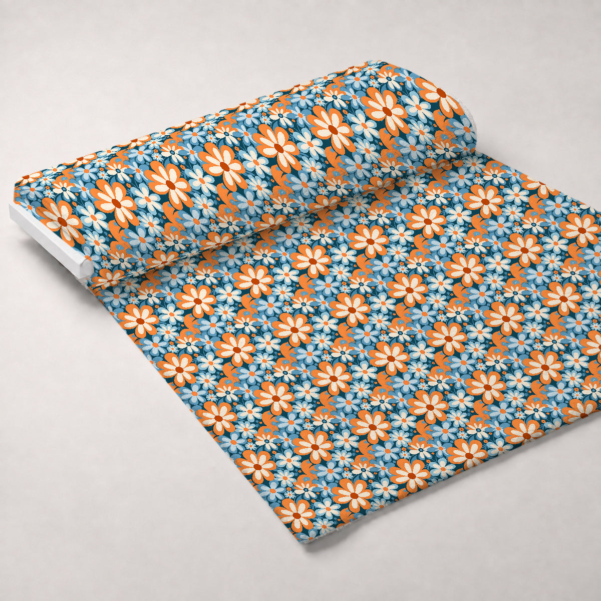 Mod Daisy Daze Pattern 15 Minky Fabric — plush minky unrolled bolt preview (mv-minky-v1:bolt)