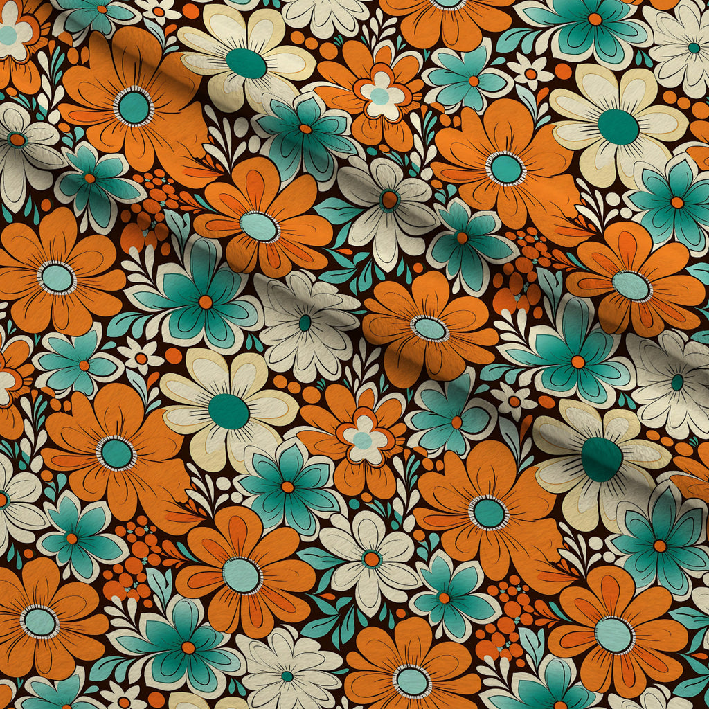 Mod Daisy Daze Pattern 17 Minky Fabric — plush minky folded close-up preview (mv-minky-v1:lying)