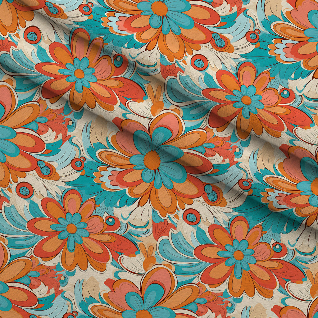 Mod Daisy Daze Pattern 18 Minky Fabric — plush minky folded close-up preview (mv-minky-v1:lying)