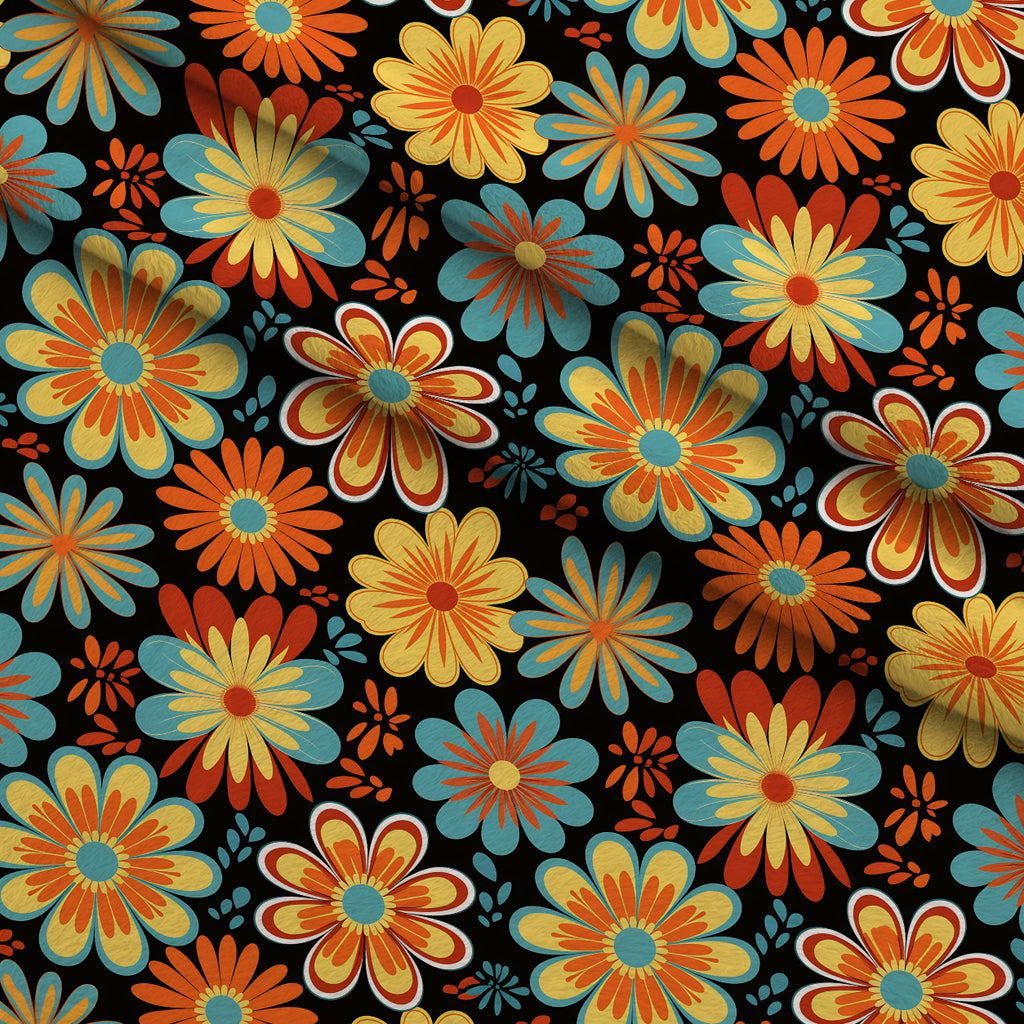 Mod Daisy Daze Pattern 19 Minky Fabric — plush minky folded close-up preview (mv-minky-v1:lying)