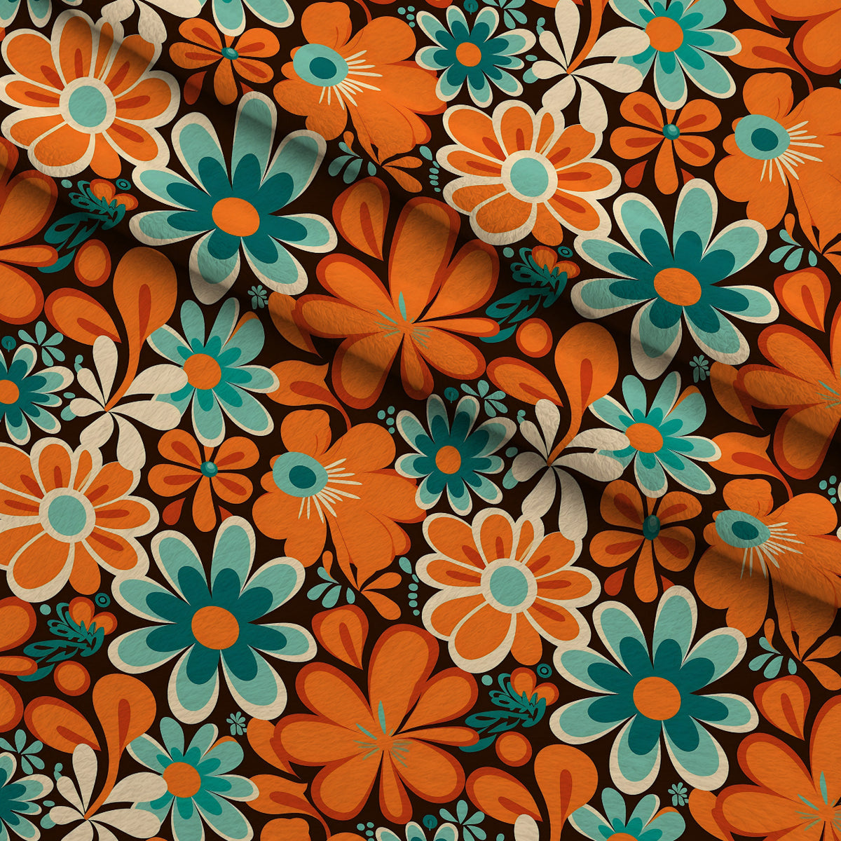 Mod Daisy Daze Pattern 22 Minky Fabric — plush minky folded close-up preview (mv-minky-v1:lying)