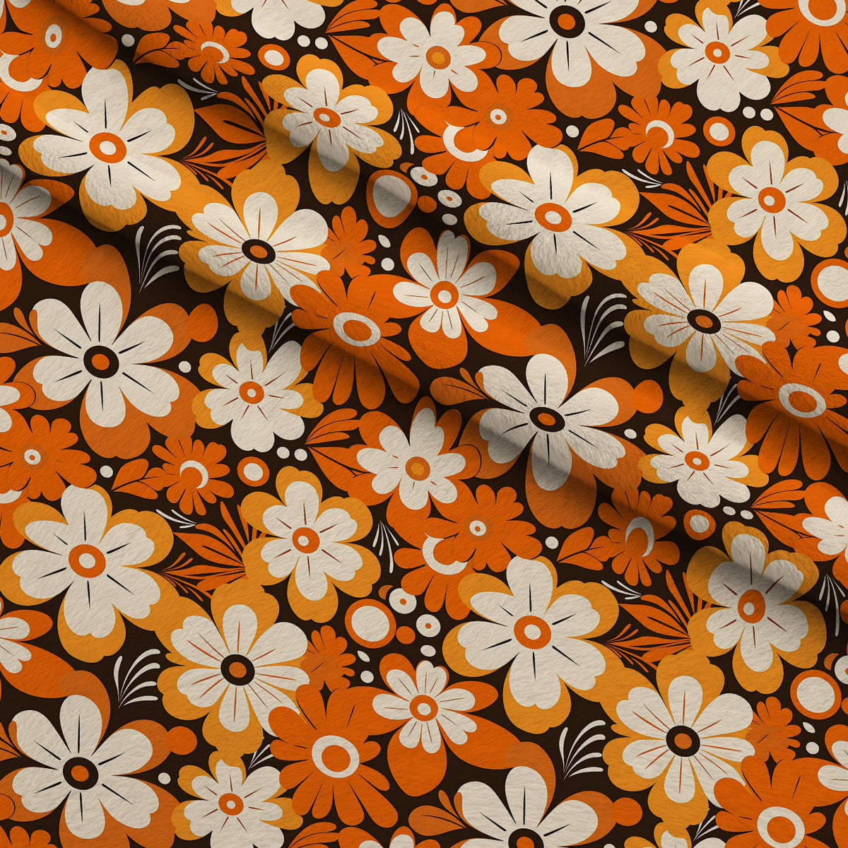Mod Daisy Daze Pattern 23 Minky Fabric — plush minky folded close-up preview (mv-minky-v1:lying)