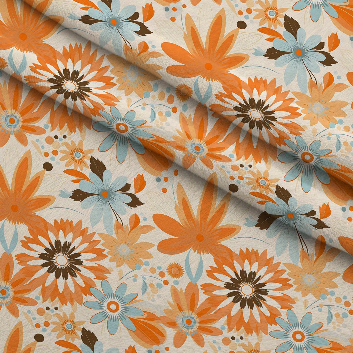 Mod Daisy Daze Pattern 26 Minky Fabric — plush minky folded close-up preview (mv-minky-v1:lying)