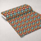 Mod Daisy Daze Pattern 9 Minky Fabric — plush minky unrolled bolt preview (mv-minky-v1:bolt)