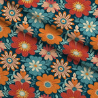 Mod Daisy Daze Pattern 9 Minky Fabric — plush minky folded close-up preview (mv-minky-v1:lying)