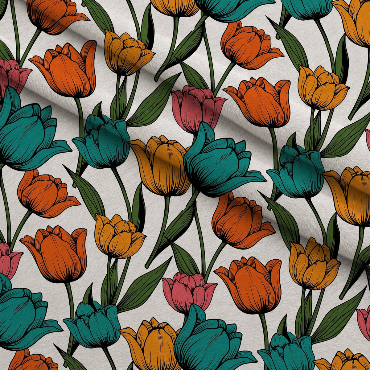 Mod Petal Pop Pattern 26 Minky Fabric — plush minky folded close-up preview (mv-minky-v1:lying)