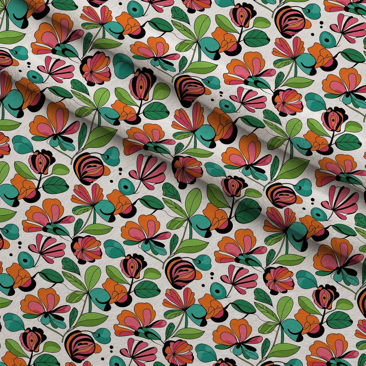 Mod Petal Pop Pattern 27 Minky Fabric — plush minky folded close-up preview (mv-minky-v1:lying)