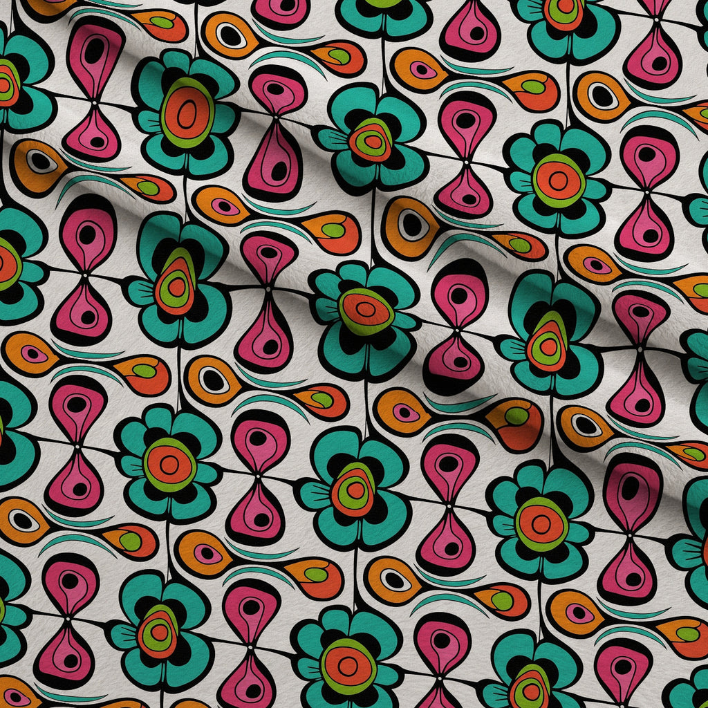 Mod Petal Pop Pattern 3 Minky Fabric — plush minky folded close-up preview (mv-minky-v1:lying)
