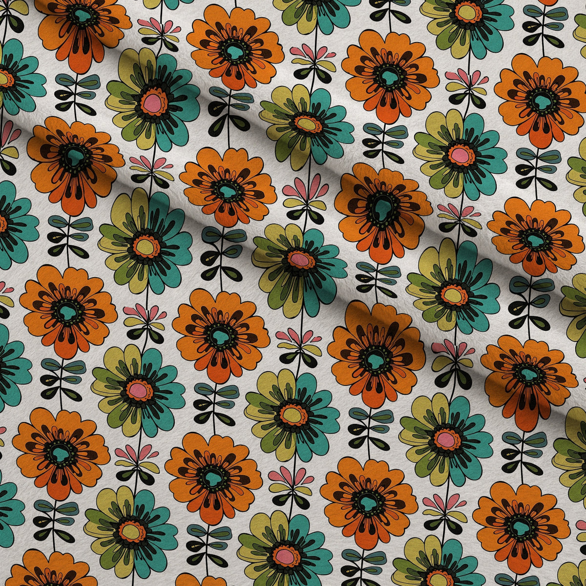 Mod Petal Pop Pattern 6 Minky Fabric — plush minky folded close-up preview (mv-minky-v1:lying)
